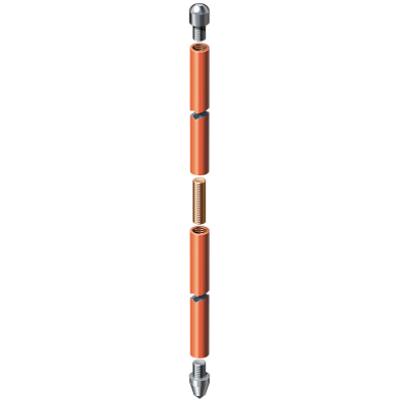 Solid copper and stainless steel earth rod